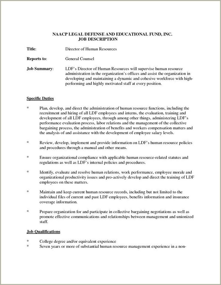 Summary For Hr Associate On Resume