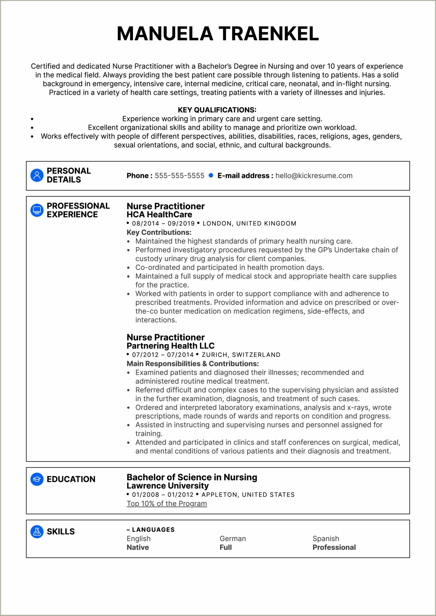 Summary For Resume Advanced Practitioner Sample