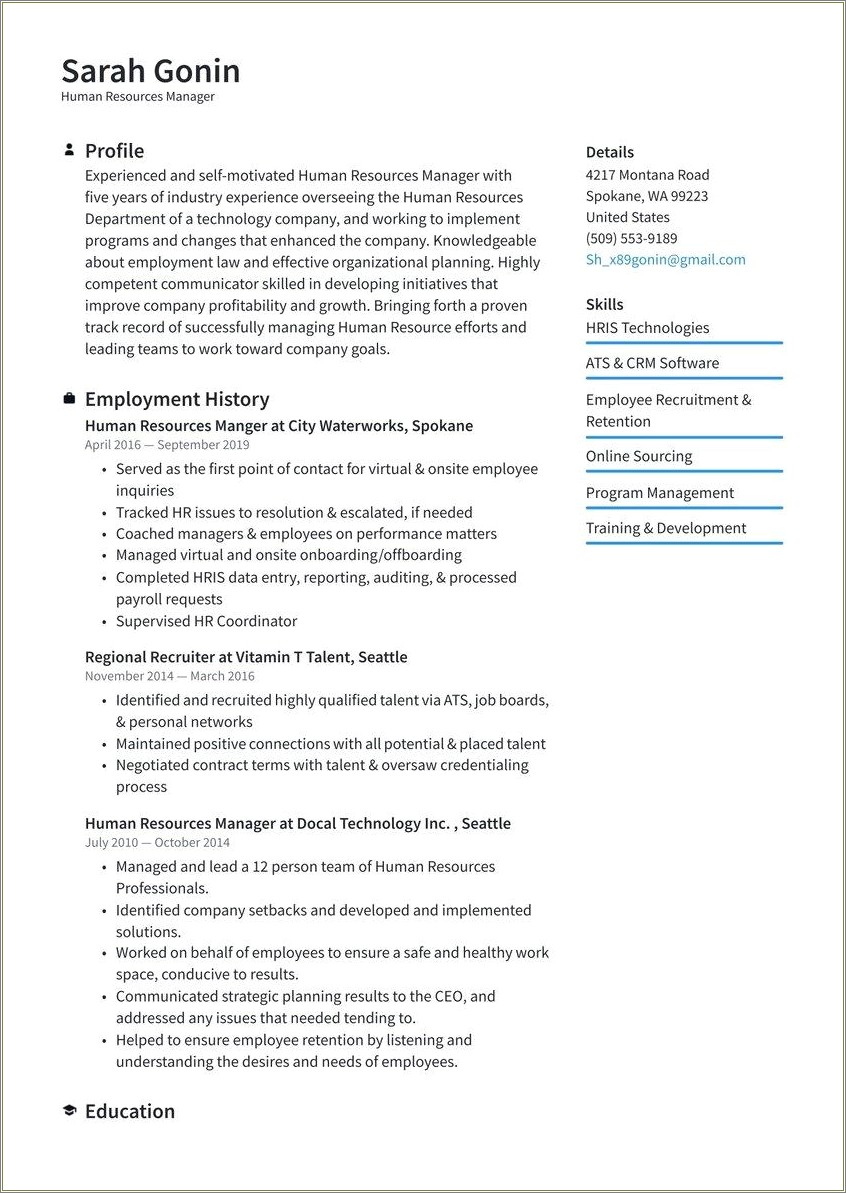 Summary For Resume For Branch Manager