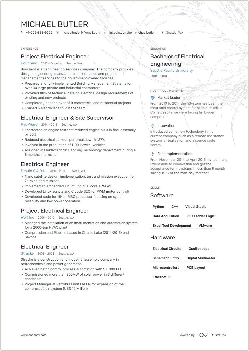 Summary For Resume For Fresher Engineer