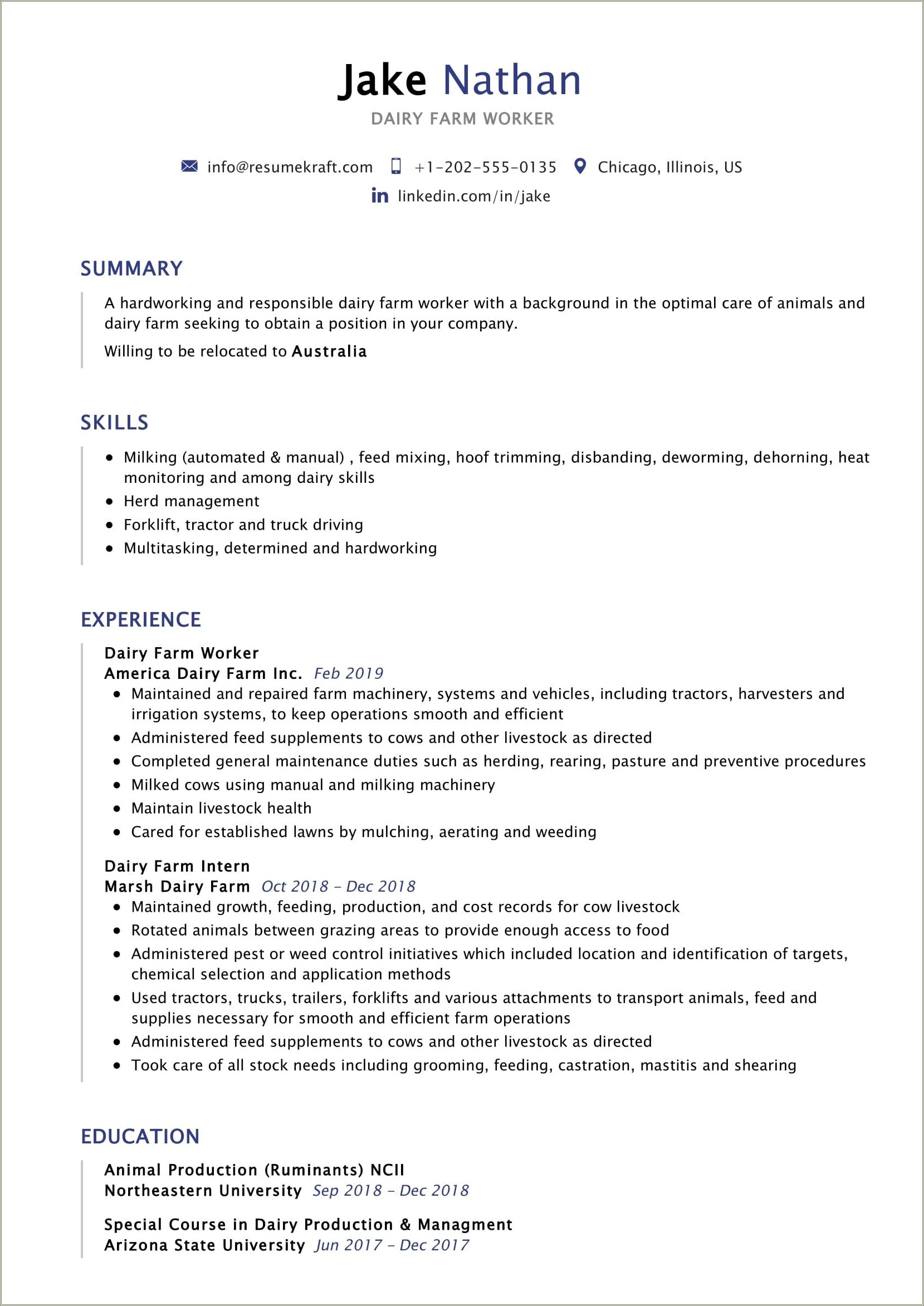 Summary For Resume For Production Worker