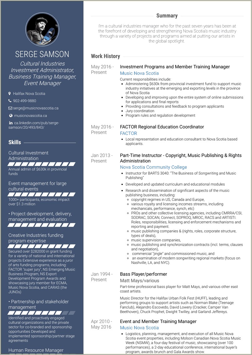 Summary For Resume For Training Manager