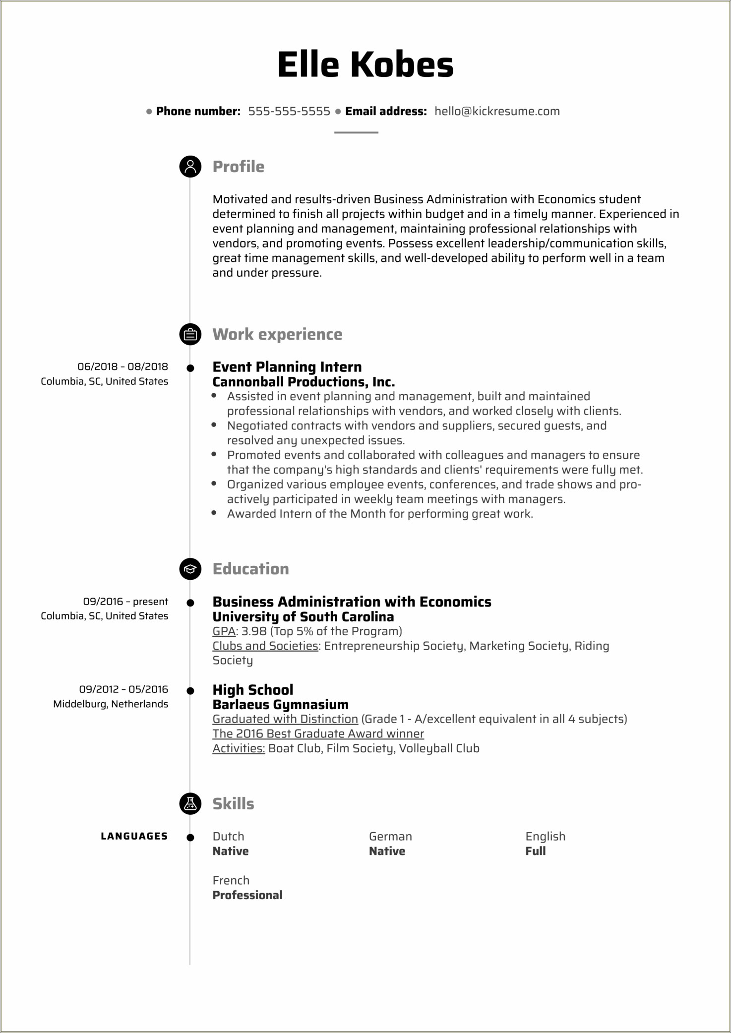 Summary For Resume No Work Experience Event Scheduling