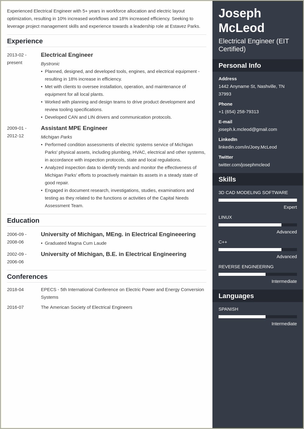 Summary In Resume For Electrical Engineer