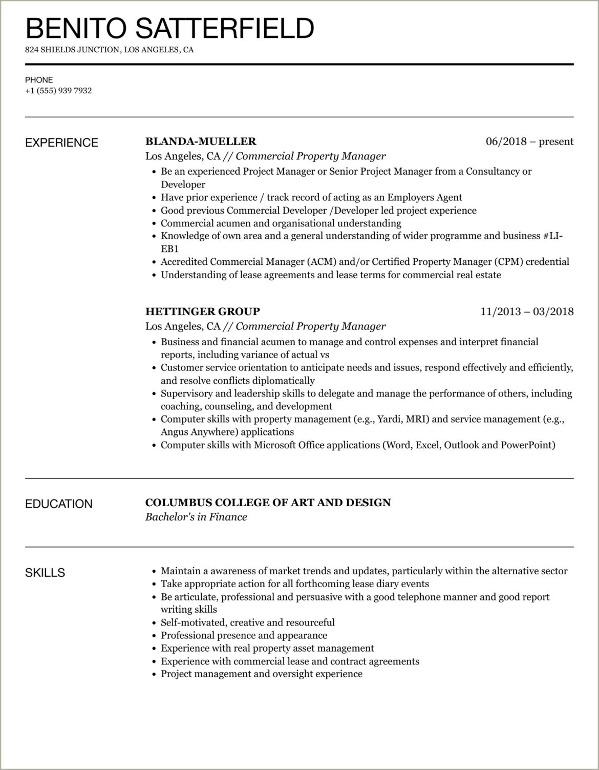 Summary Of Apartment Managerr On Resume