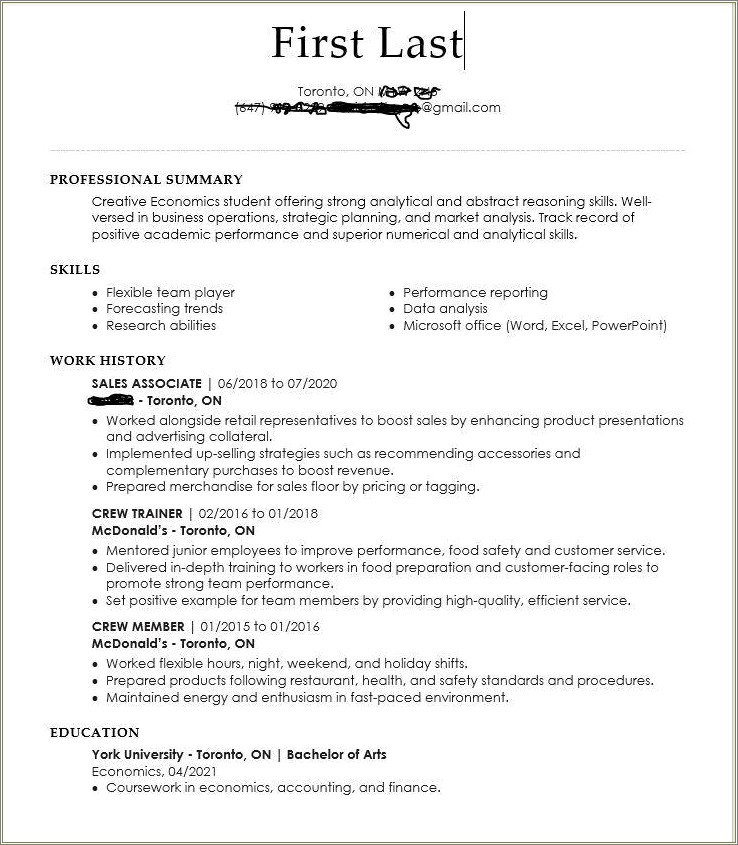 Summary Of Qualifications For Entry Level Resume