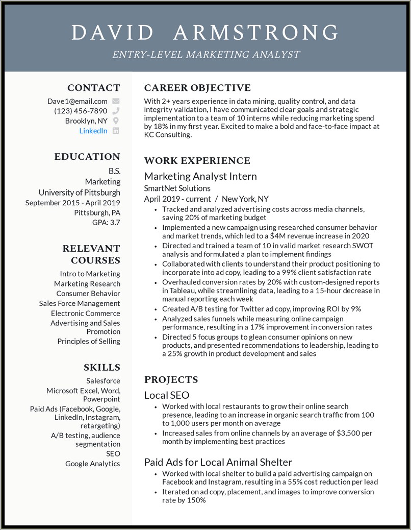 Summary Of Qualifications For Marketing Resume