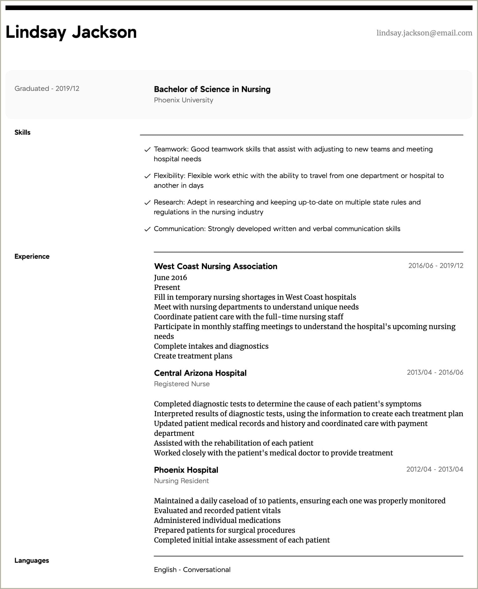 Summary Of Qualifications For Nursing Resume