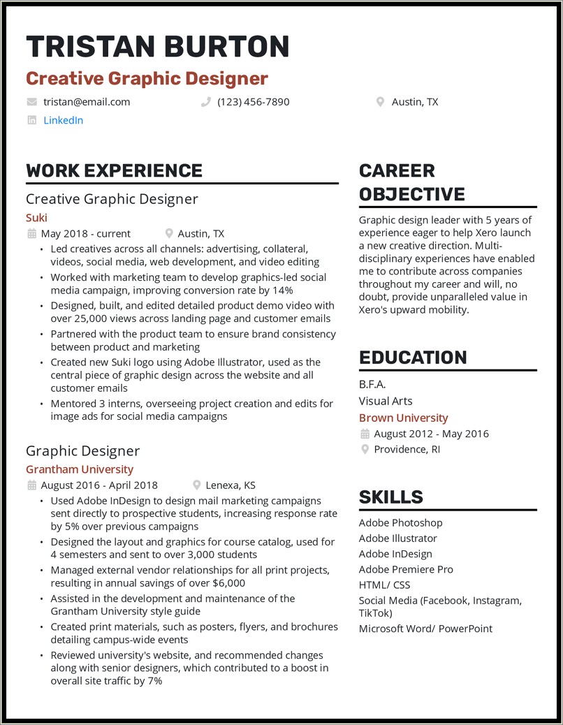 Summary Of Qualifications Graphic Designer Resume