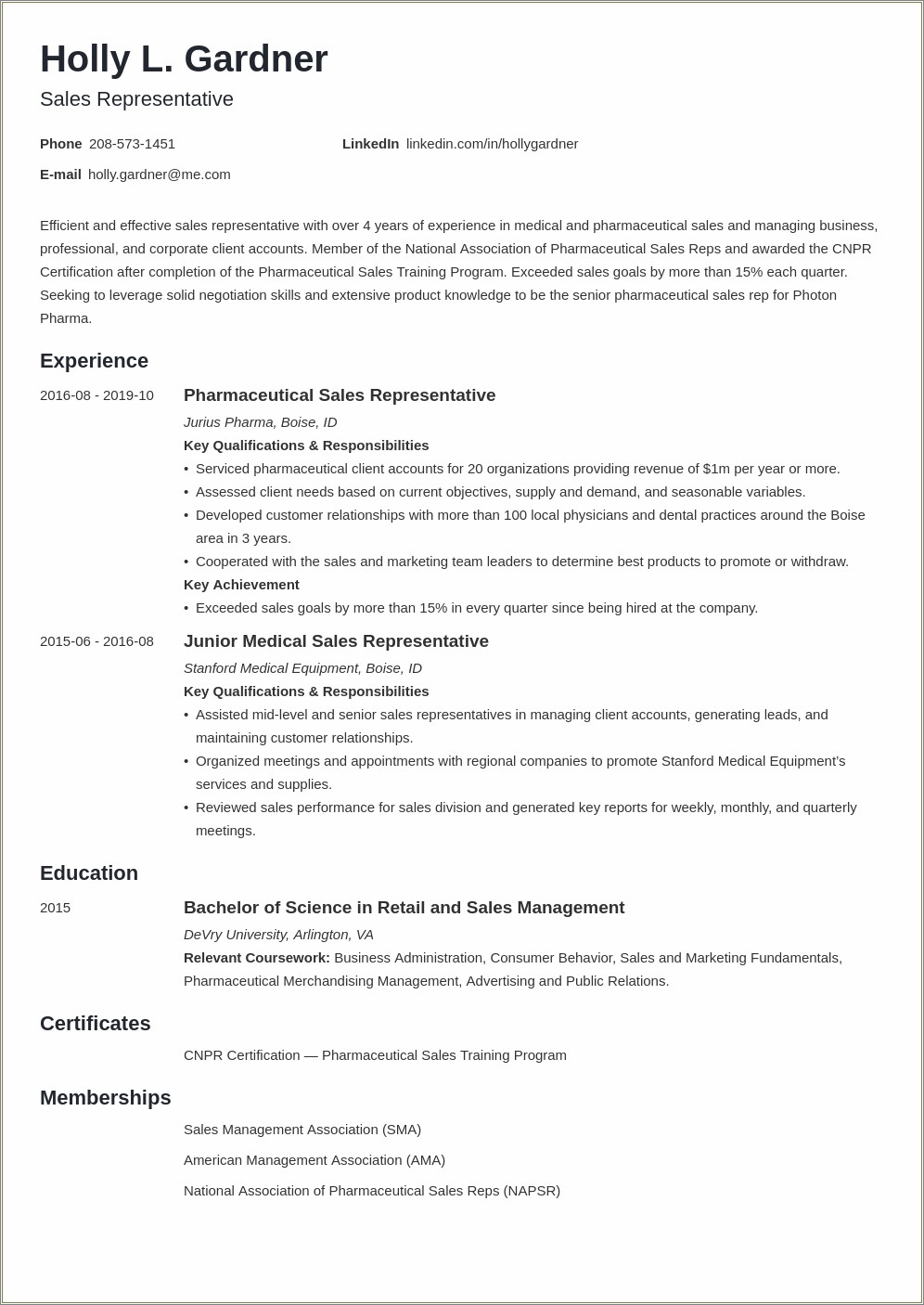 Summary Of Qualifications Sales Associate Resume