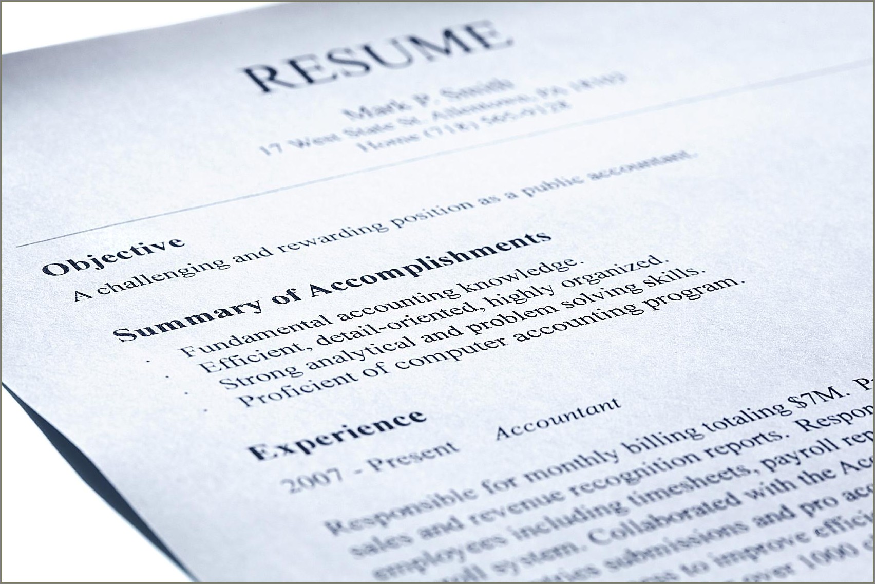 Summary Of Qualifications To Put On Resume