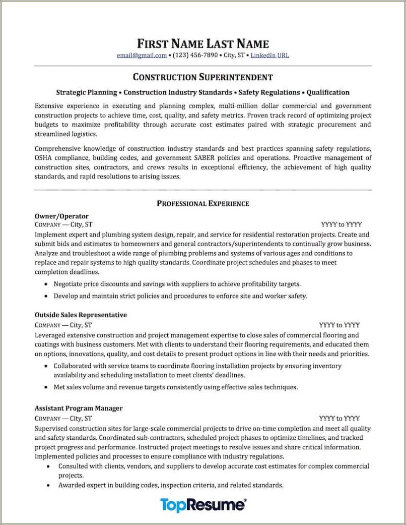 Summary Paragraphs For Long Term Contractor Resume