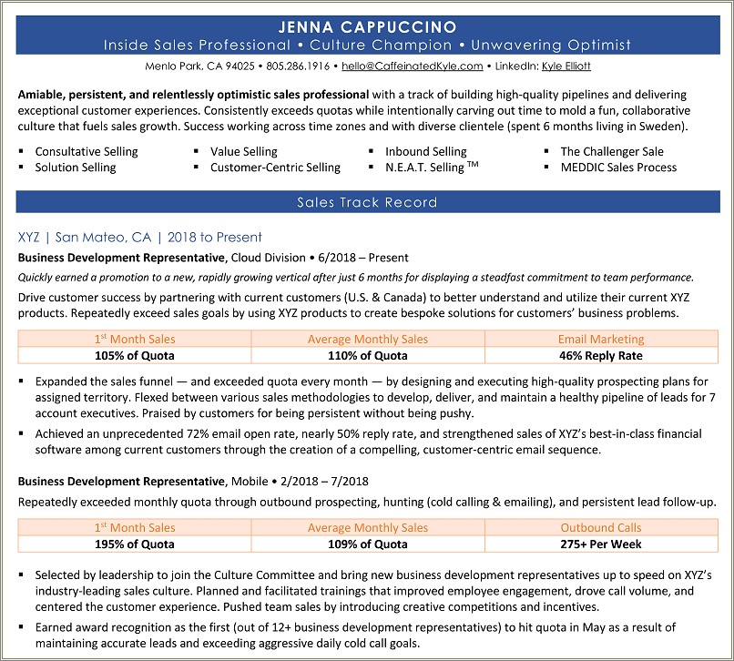 Summary Resume Examples For Changing Jobs 2019