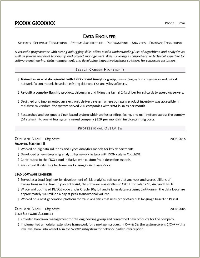 Summary Sample Resume For Data Manager