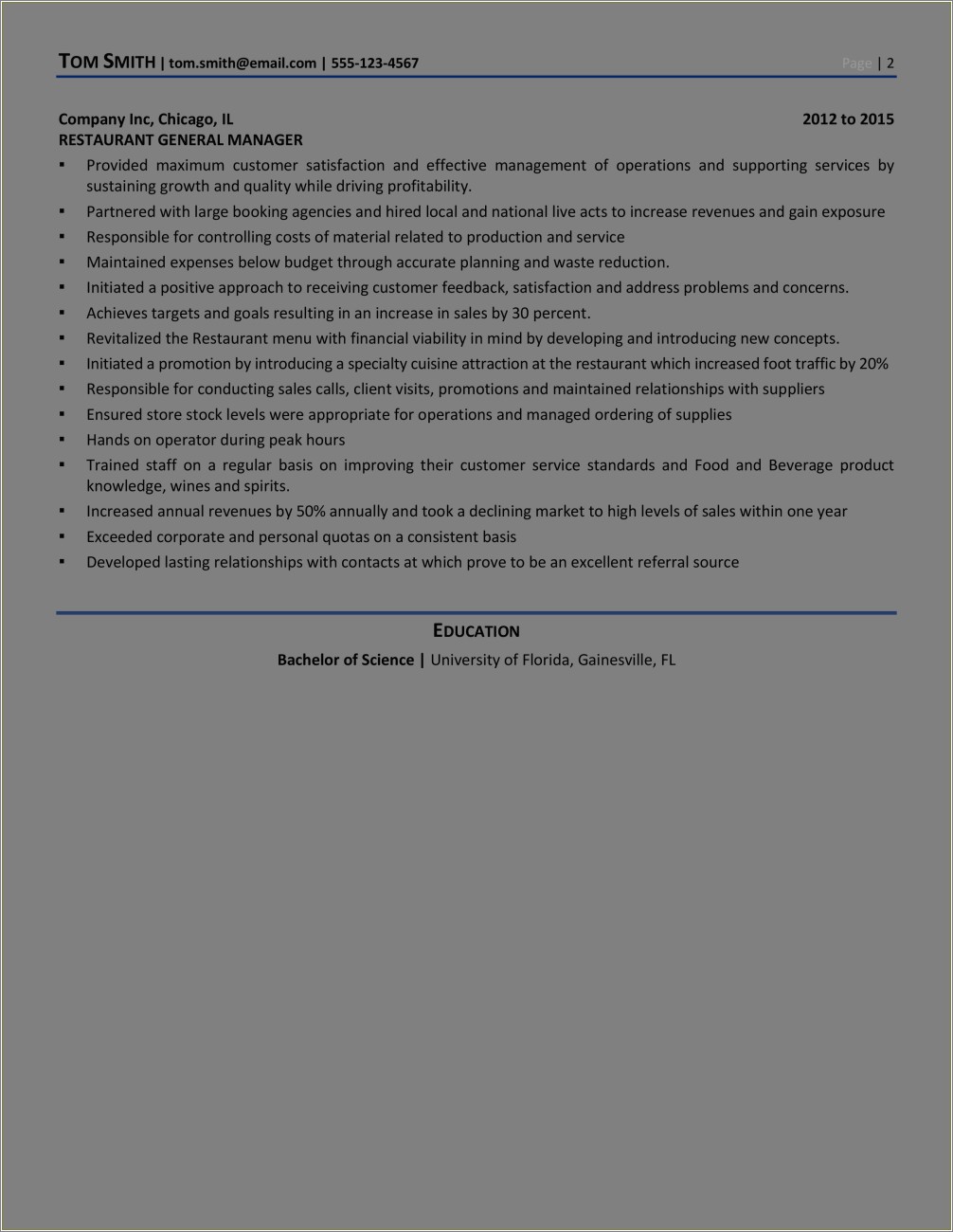 Summary Section Of Resume Example For General Manager