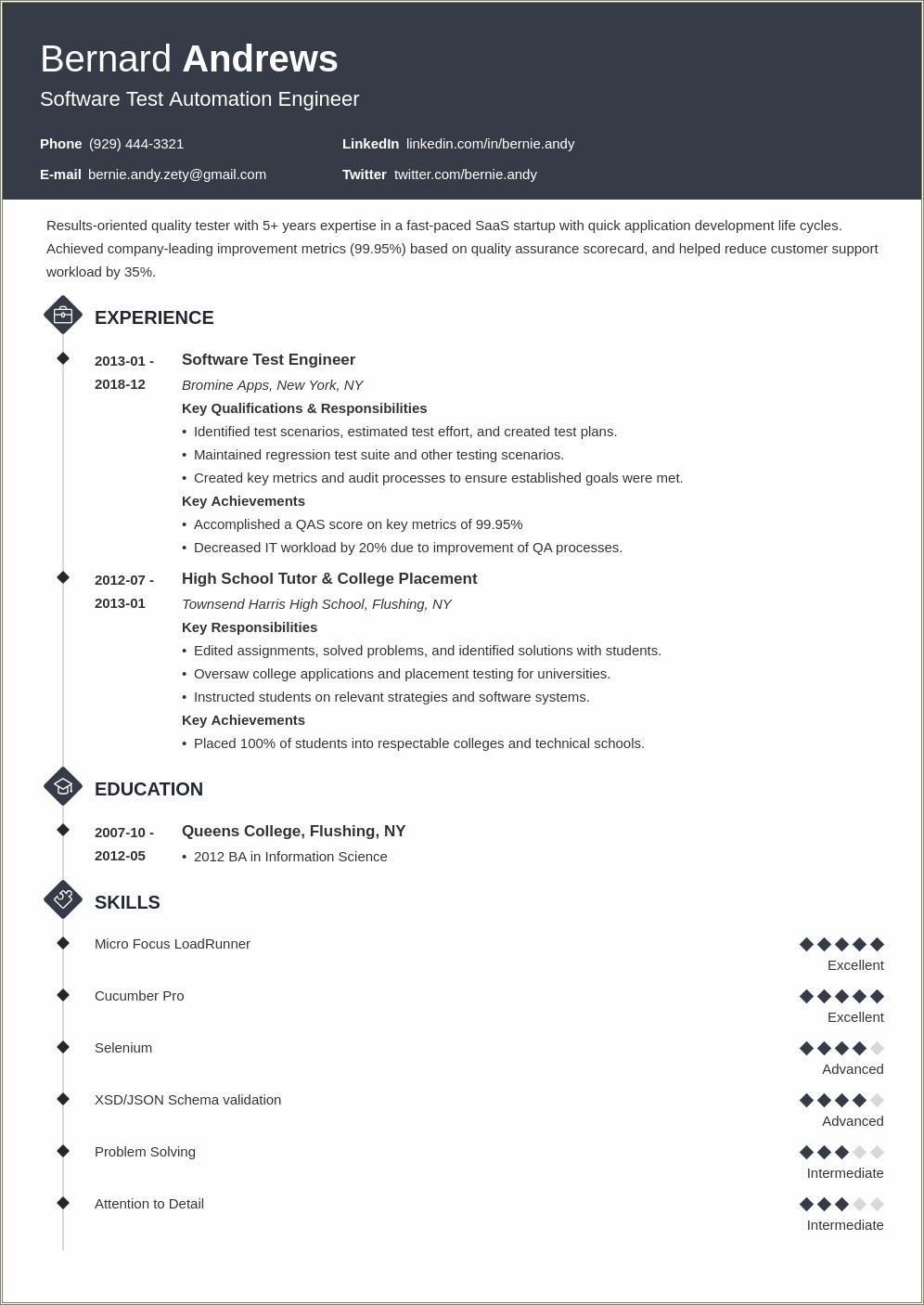 Summary Statement Examples For Quality Assurance Manufacturing Resume