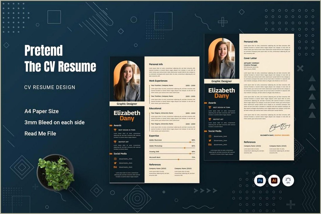 Super Cool Artistic Resume Template For Google Docs