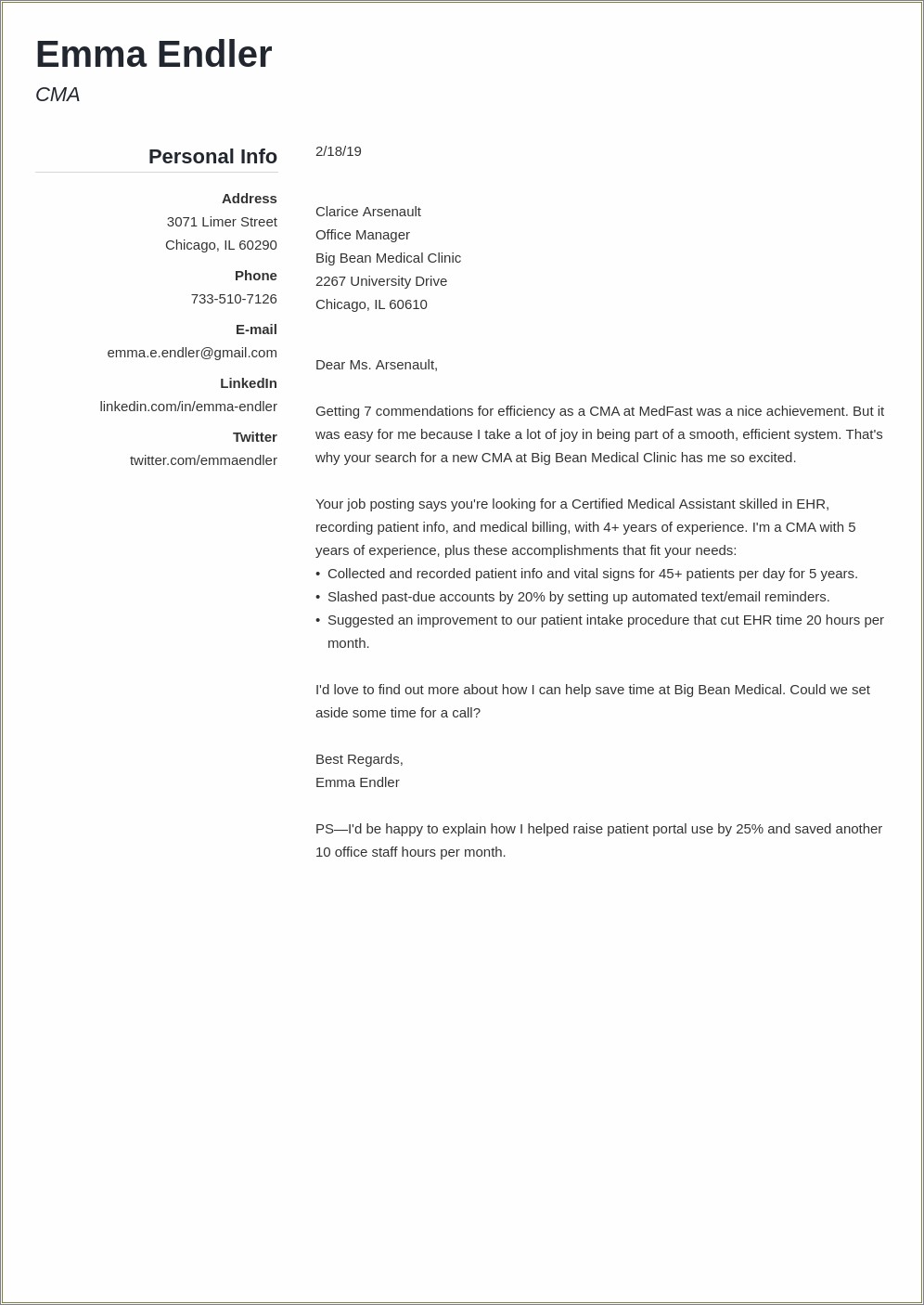 Superior Examples Of Cover Letters For Resume