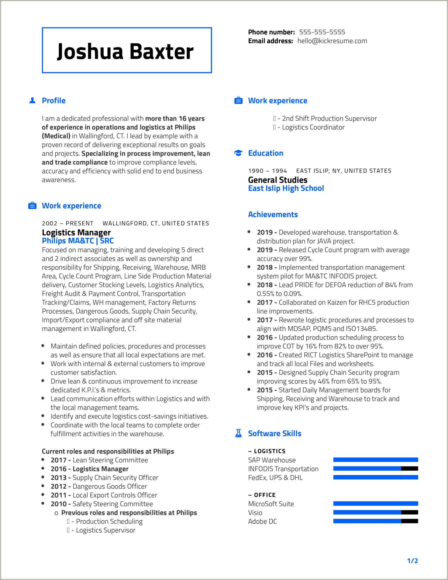 Supply Chain Management Executive Sample Resume