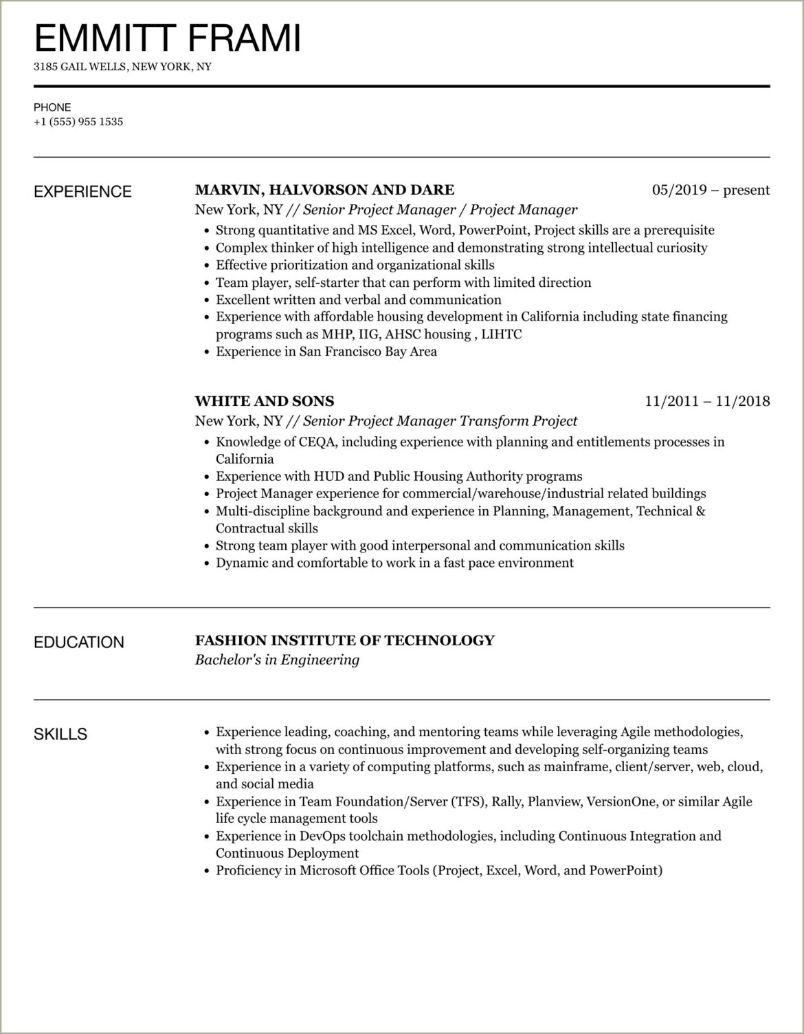 Support Service Specialist Project Manager Resume Irs