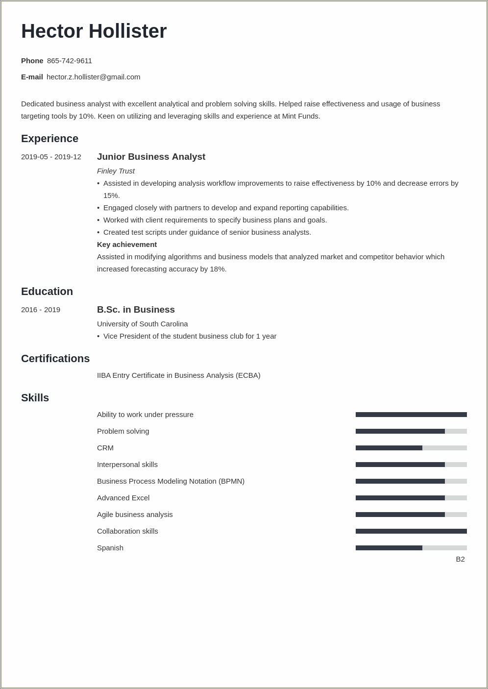 System Analyst Data Mapping Sample Resume