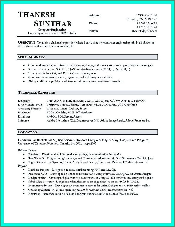 System Engineer Resume With Hardware Skills