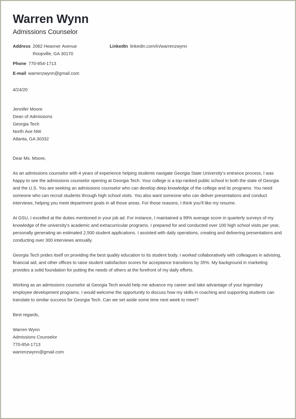 T And M Resume Template Gatech