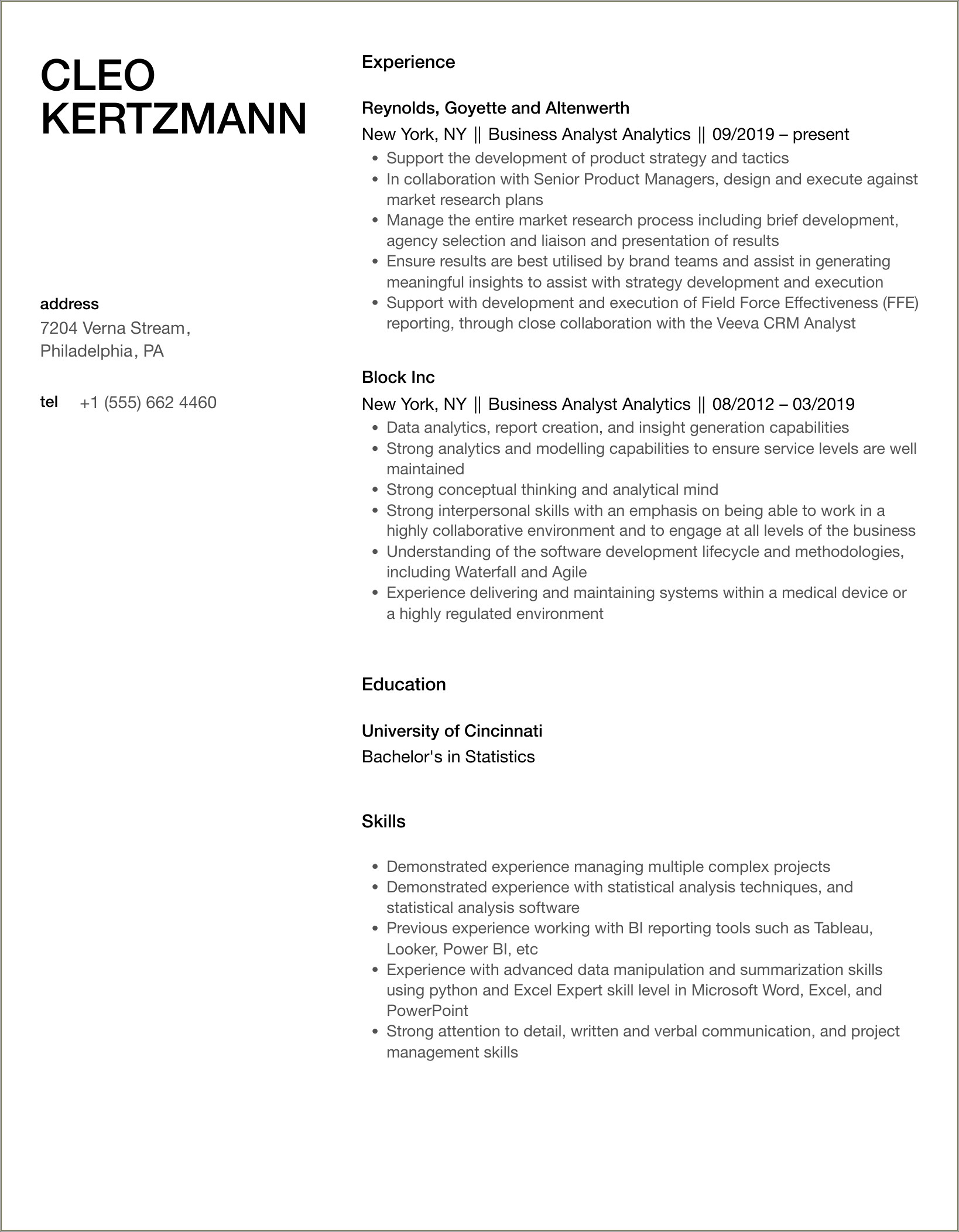 Tableau Web Analyst Resume Job Hero