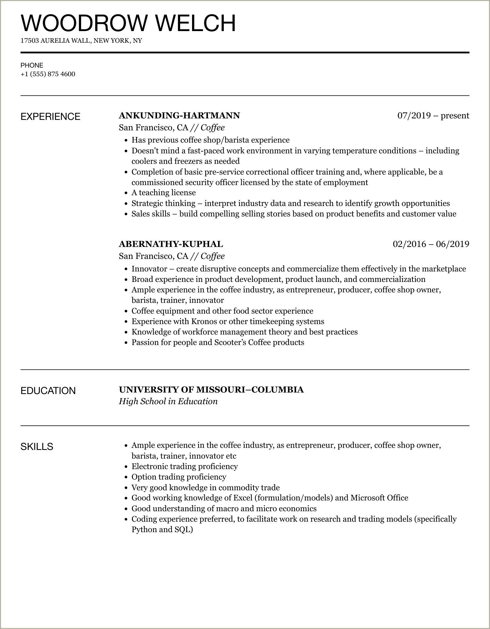 Tasting Room Associate Resume Job Skils