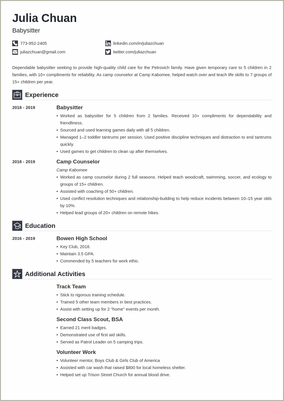 Teacher Resume Volunteer Or Leadership Experience