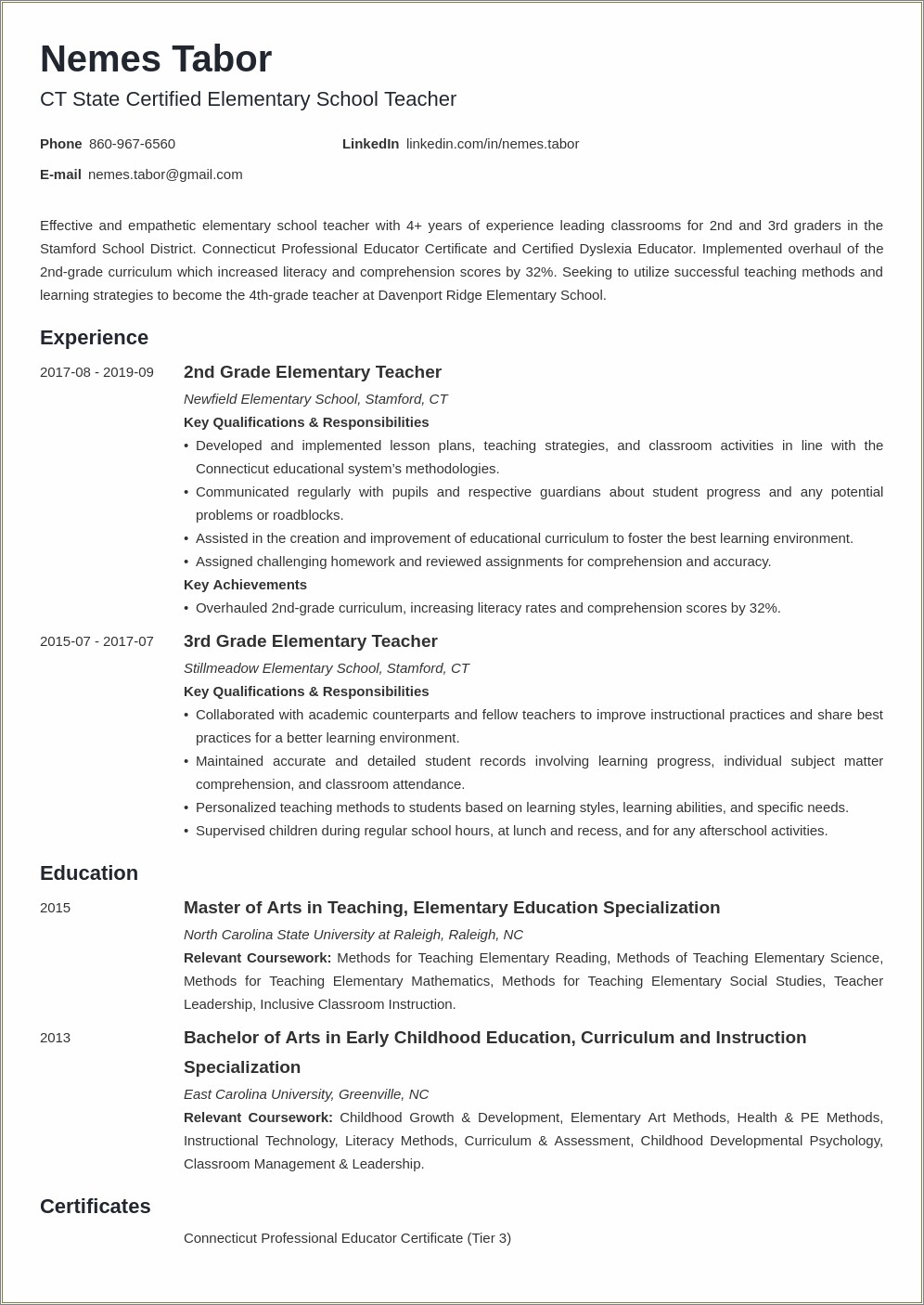 Teacher Sample Objectives For Resume Pdf