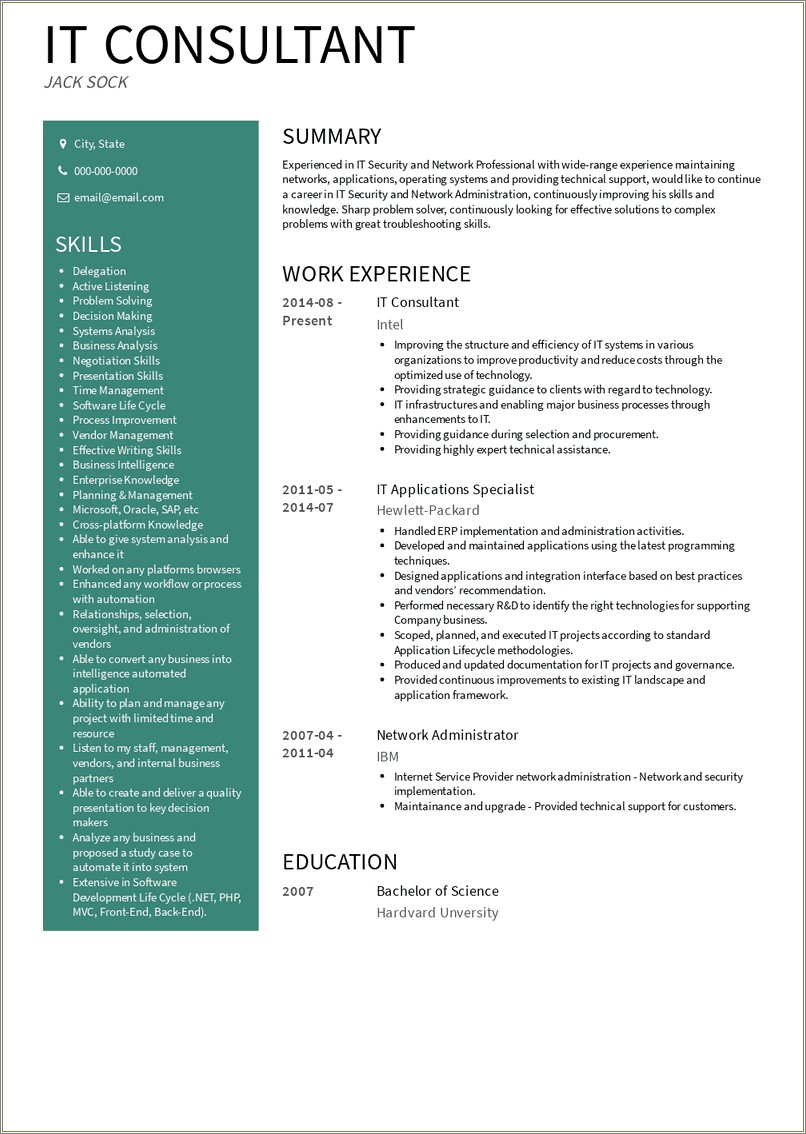 Technical And Implementation Specialist Sample Resume