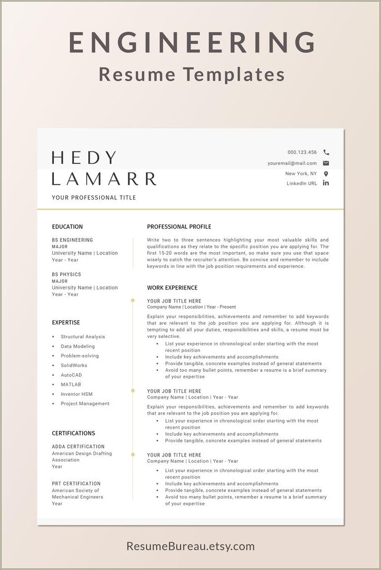 Technical Resume Templates For Microsoft Word