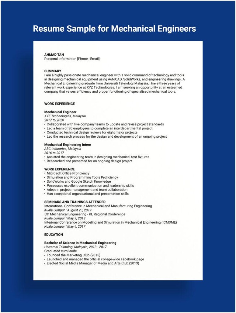 Technical Resume With Research And Experience