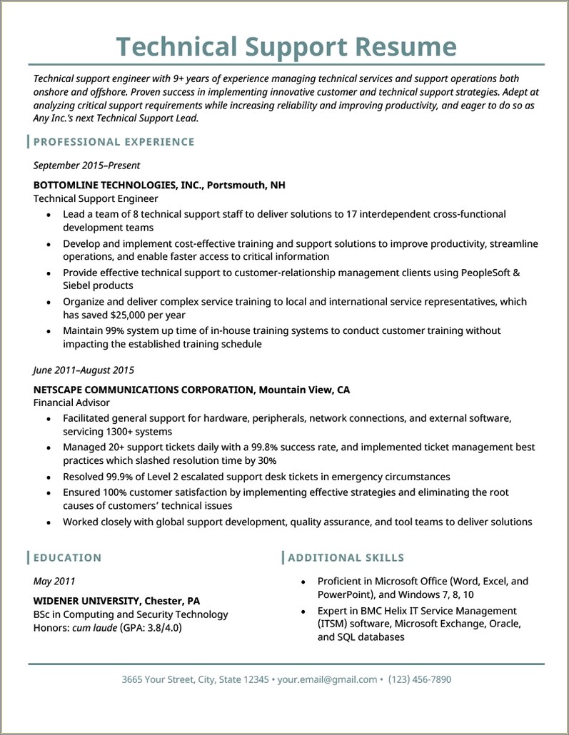 Technical Skills For A Resume Examples