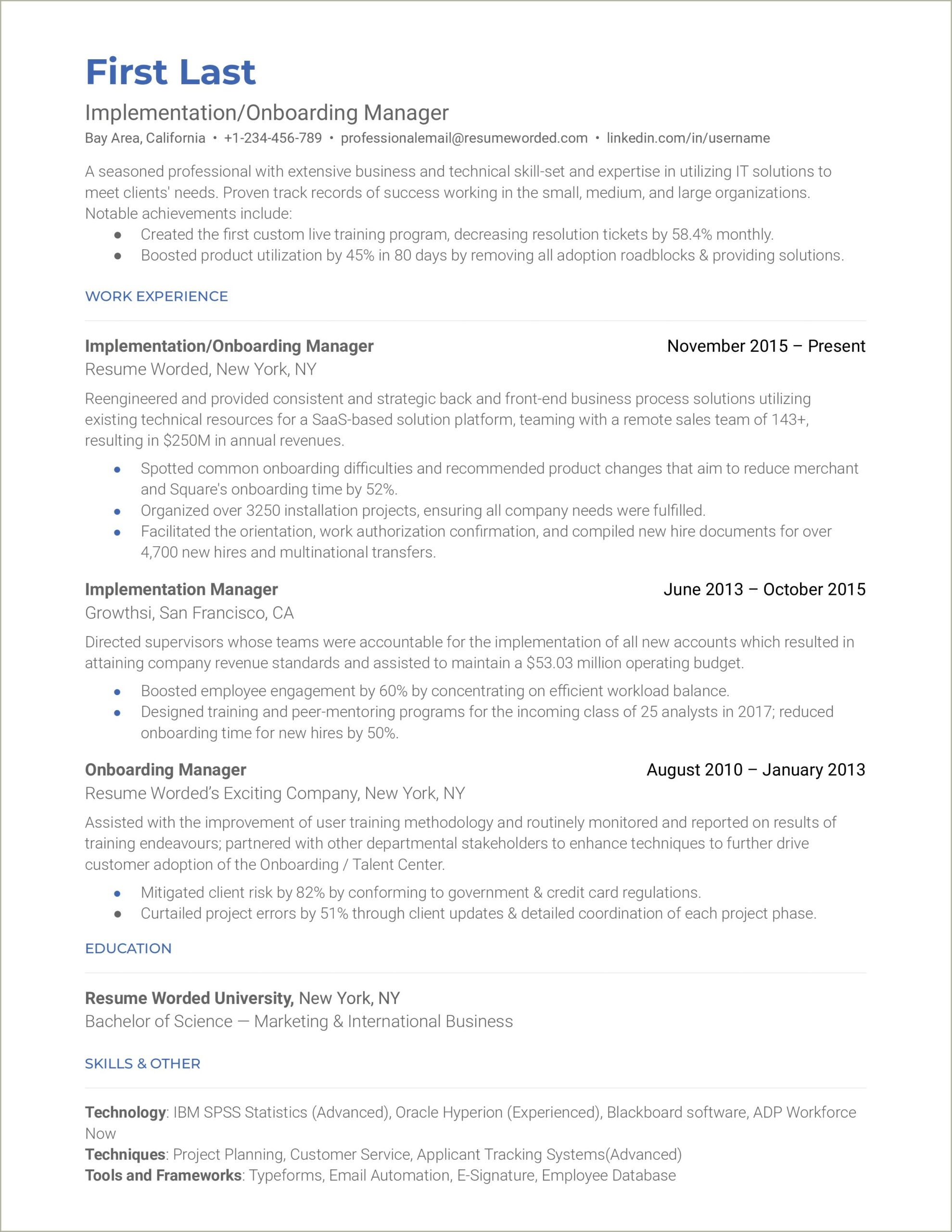 Technical Skills For Small Business Resume