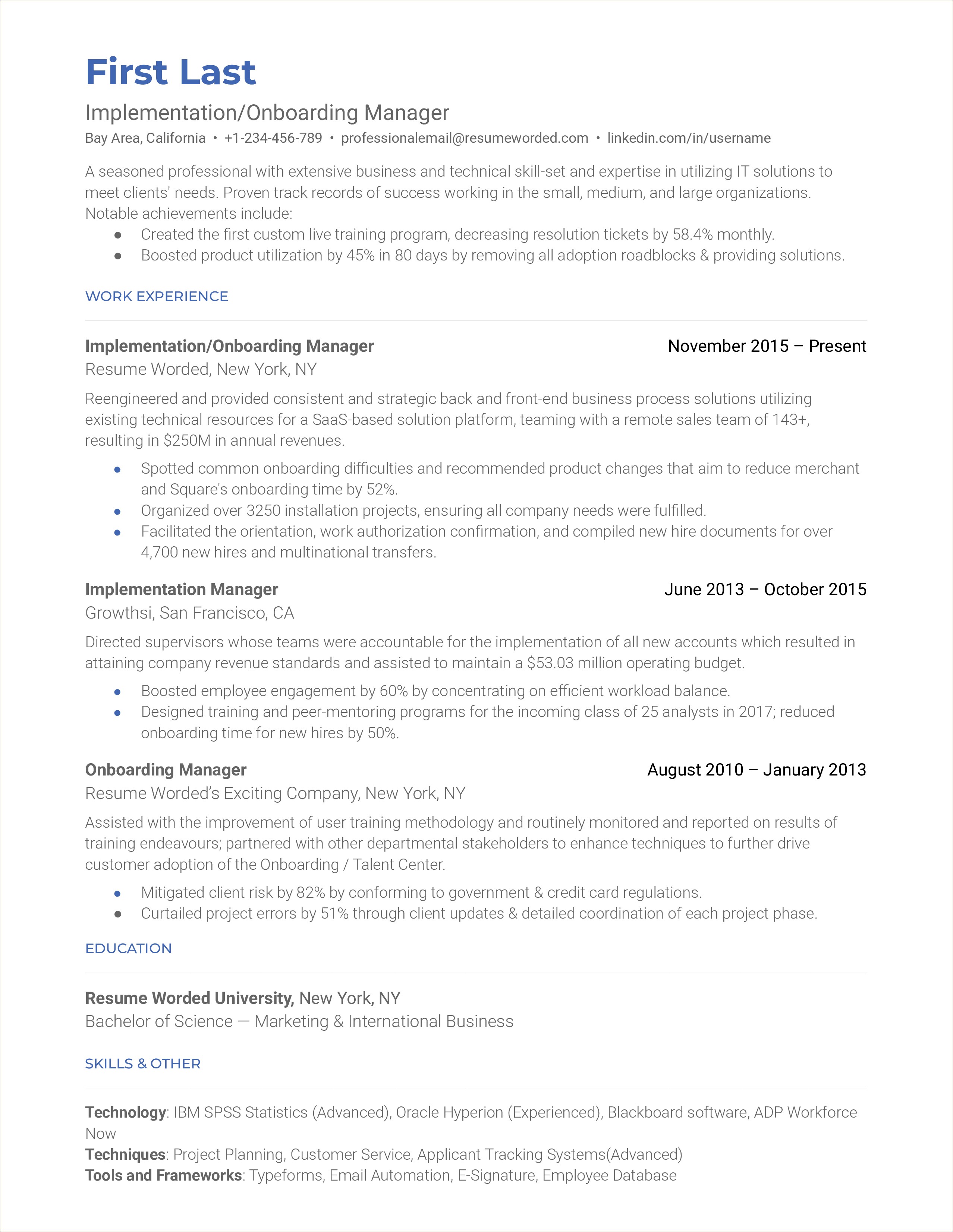 Technical Skills For Small Business Resume