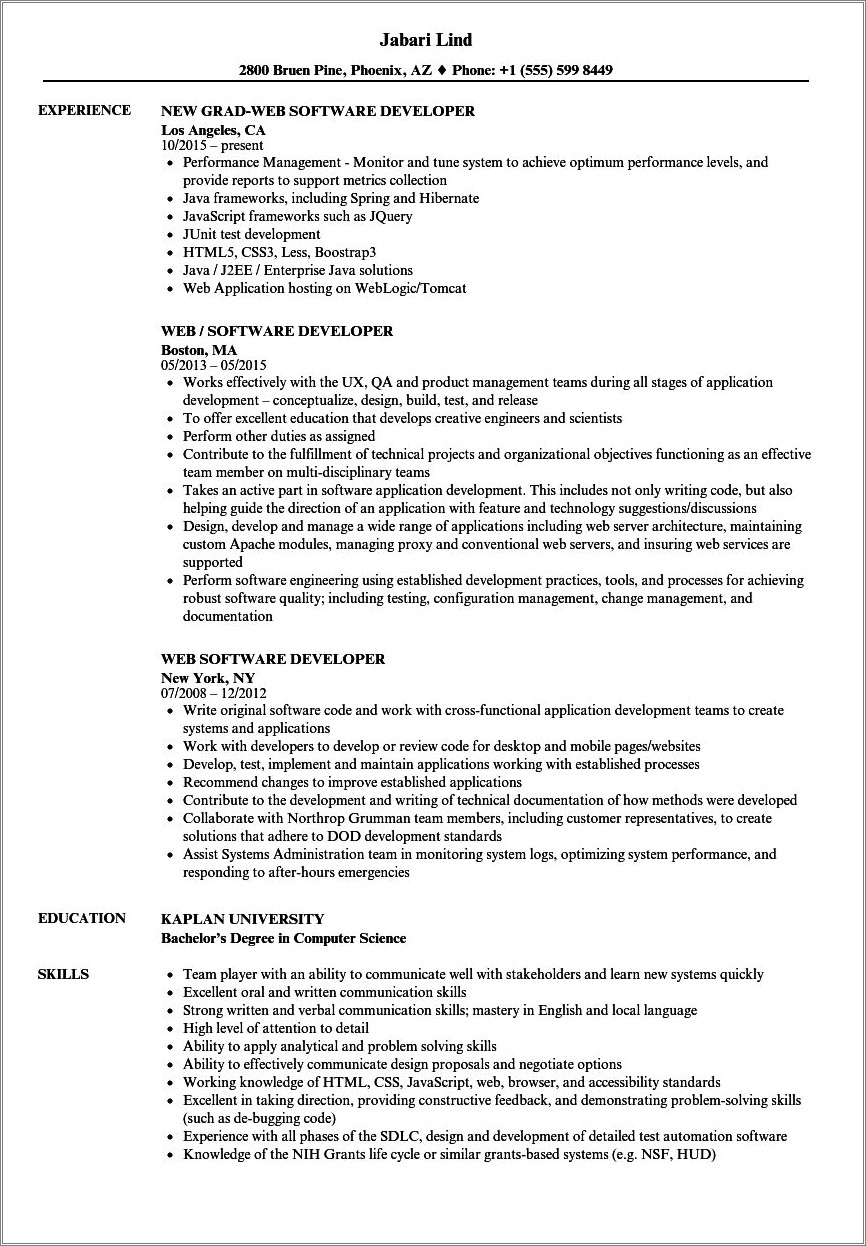 Technical Skills List For Resume Developer