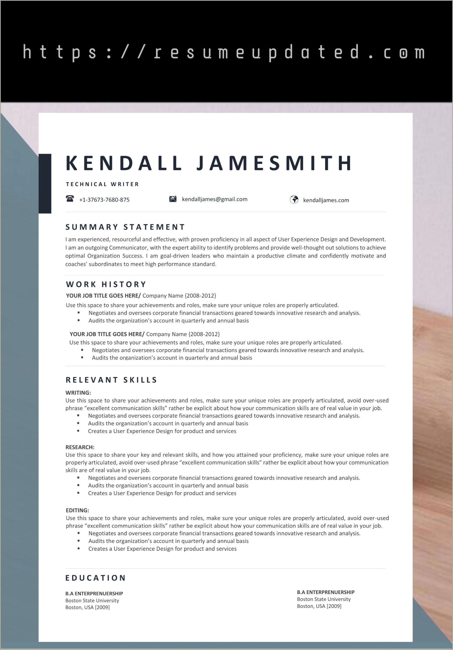 Technical Spacing For Resume Cover Letter