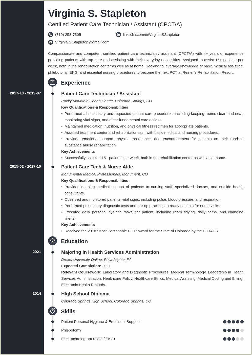 Telemetry Ekg Technician Resume With No Experience