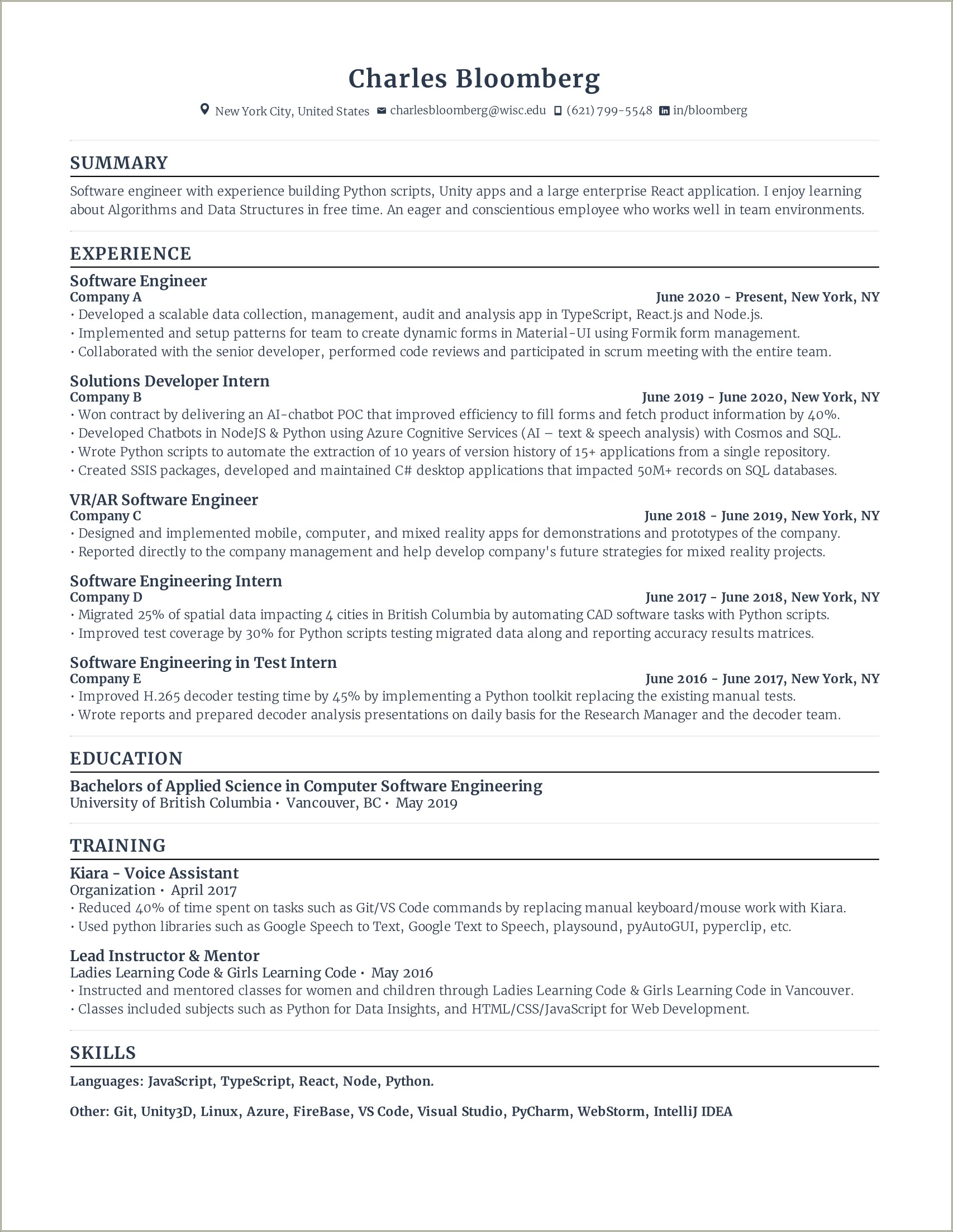 Template For A Perfectly Formatted Ats Linkedin Resume