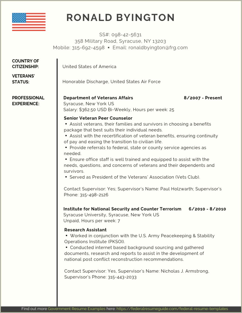 Template For Writing A Federal Resume