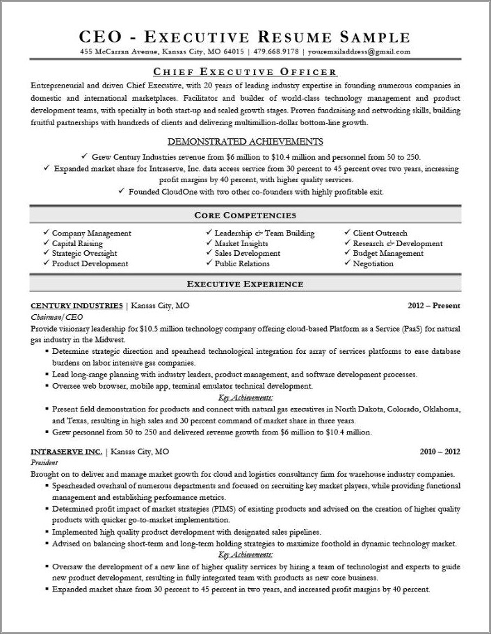 Template For Writing A Good Resume