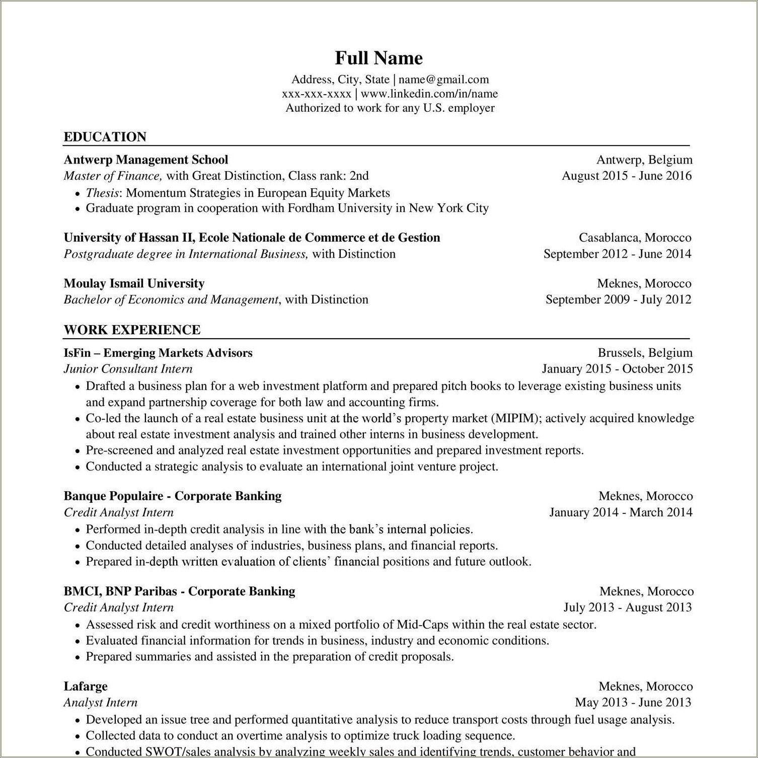 Template Of A Analyst Resume Reddit