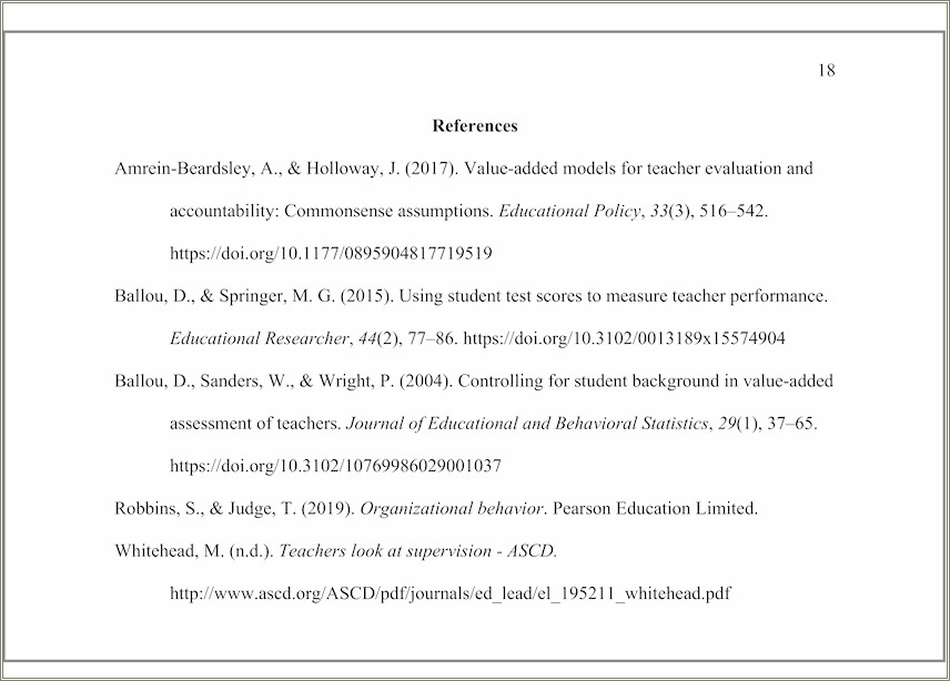 Template Of Reference Page For Resume