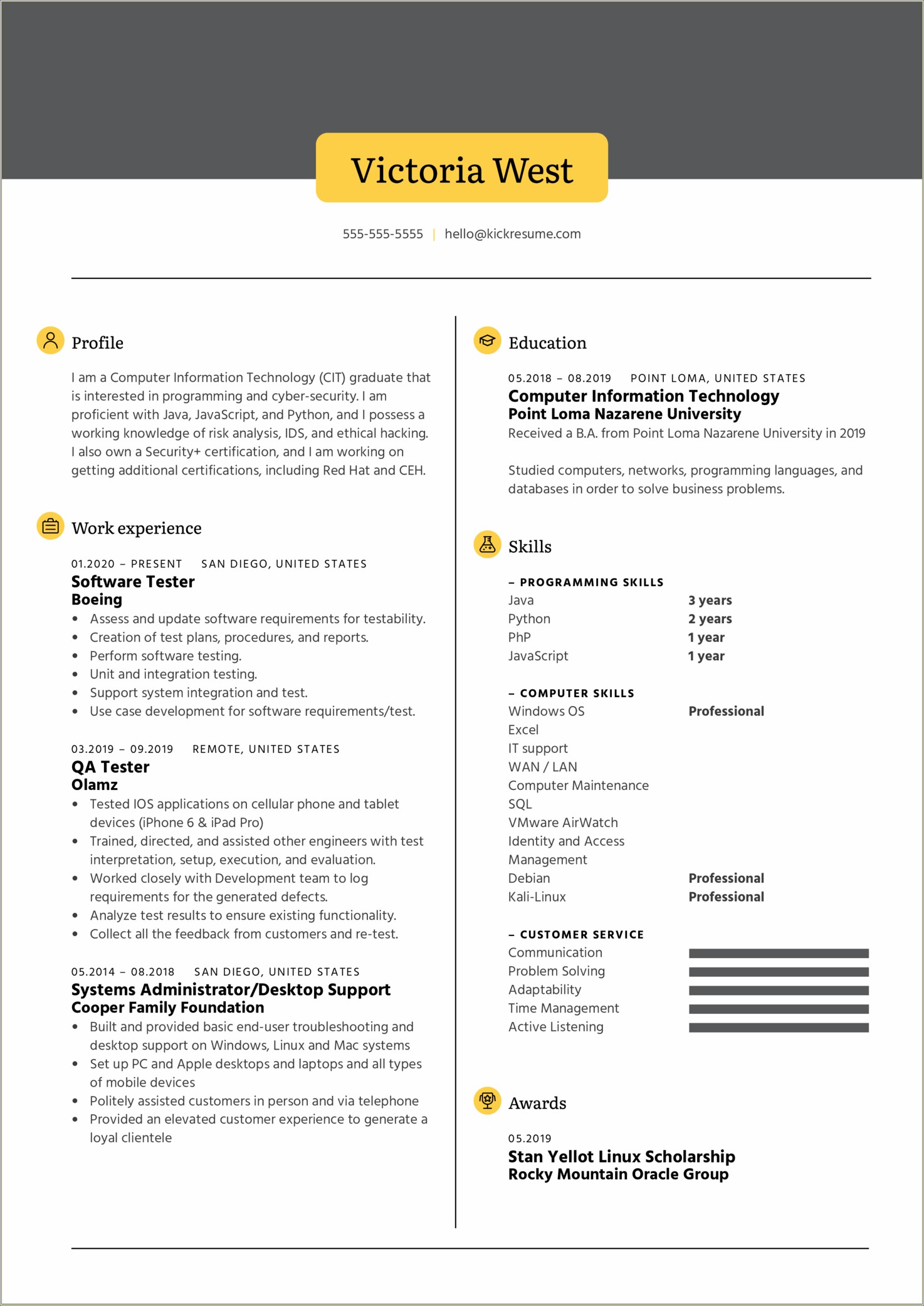 Testing Resume For 3 Years In Experience