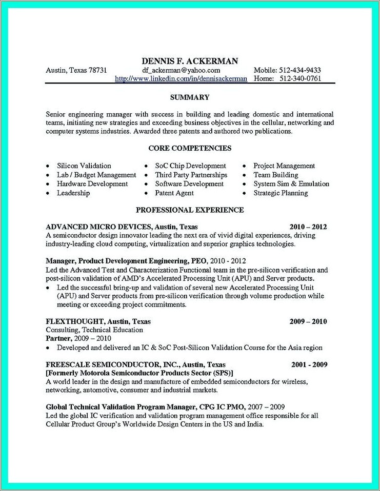 Texas Tech Career Center Resume Template