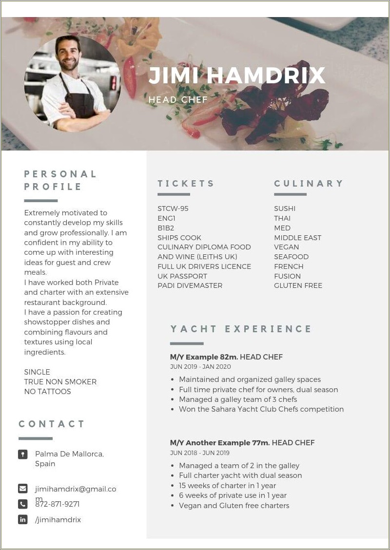 The Best Example Of Chef Resume