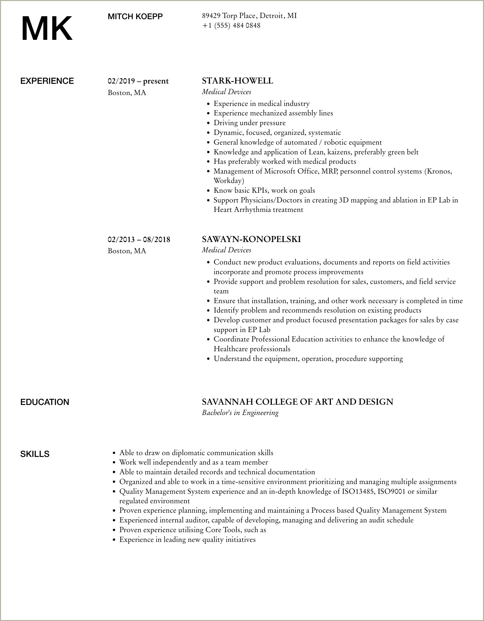 The Best Medical Device Resume Objective