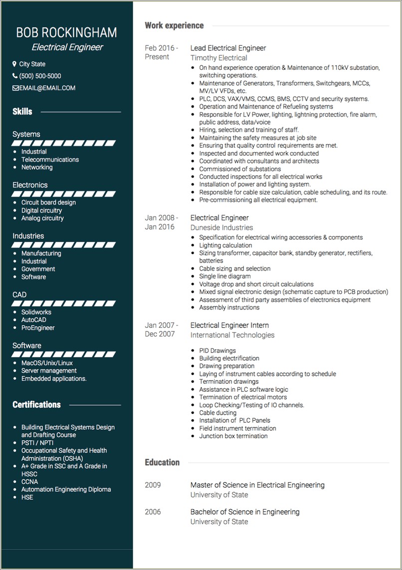 The Best Resume Format For Engineer